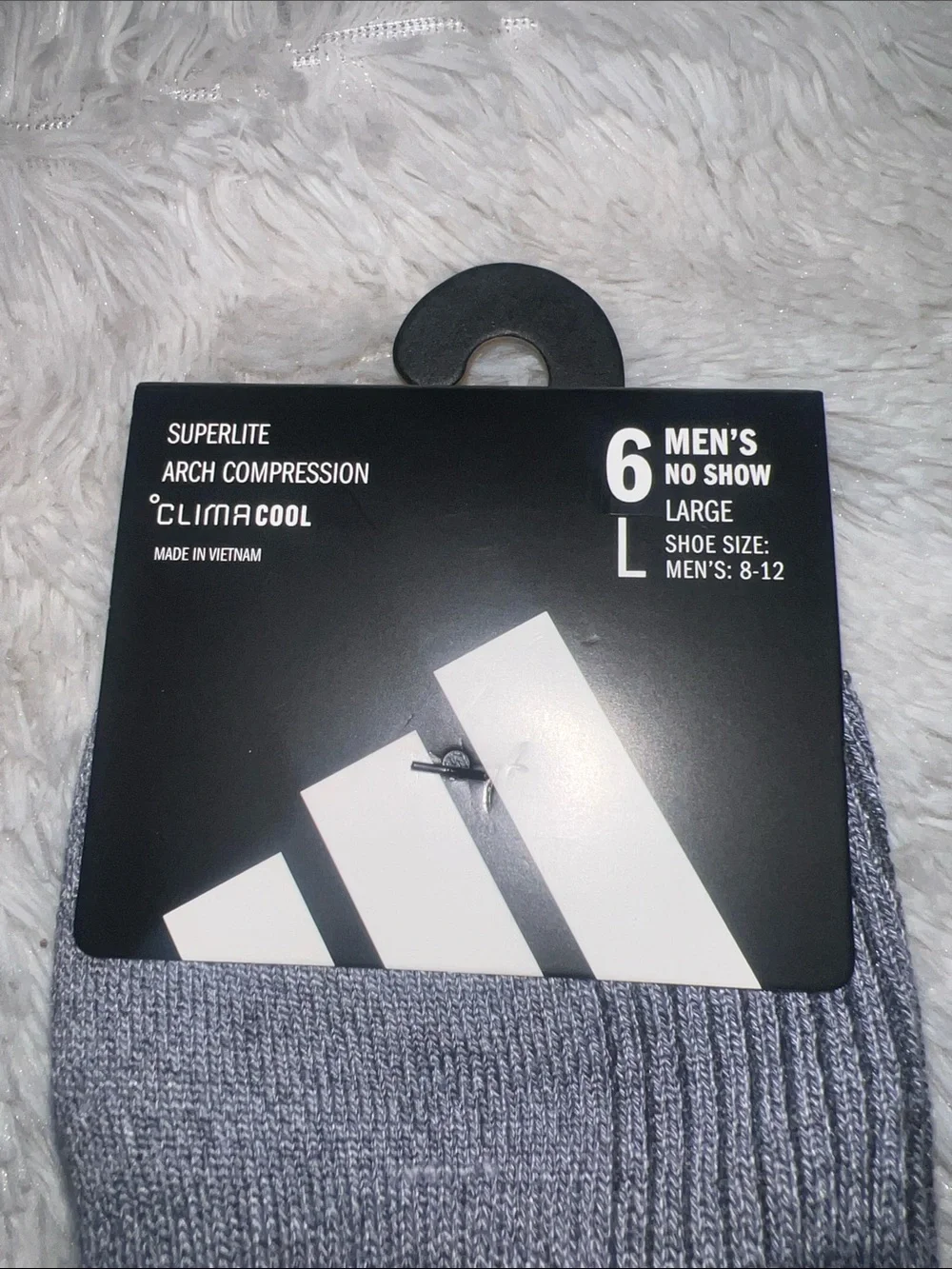 ADIDAS Men’s Gray & Charcoal Athletic Crew Socks